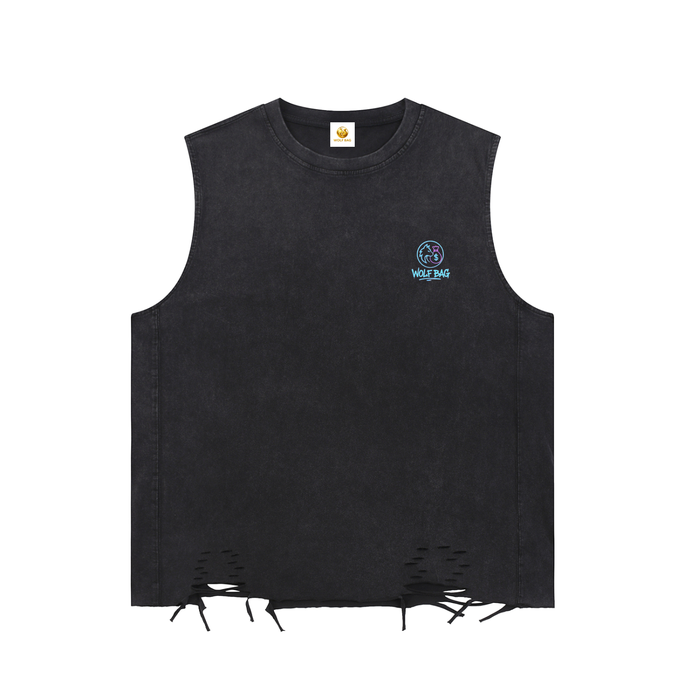 Snow Washed Raw-Hem Tank Top