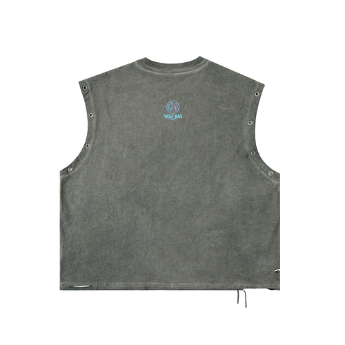 Distressed Grommet Eyelet Tank Top