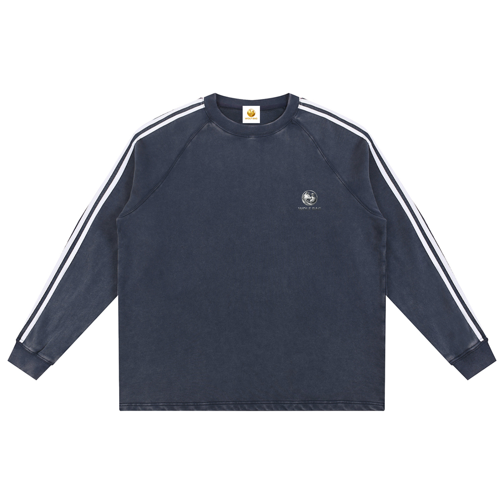 Snow Washed Contrast Tape Sweatshirt