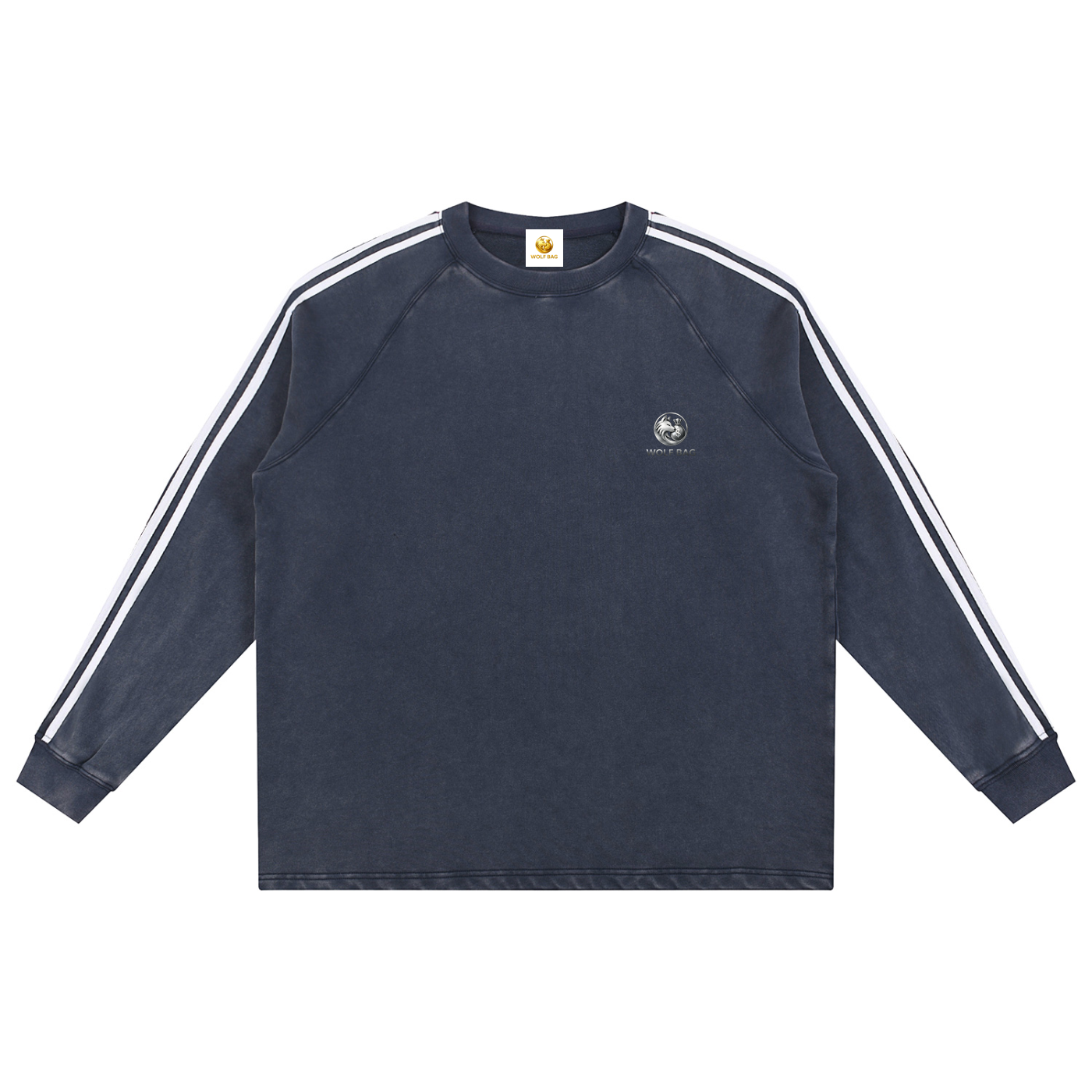 Snow Washed Contrast Tape Sweatshirt