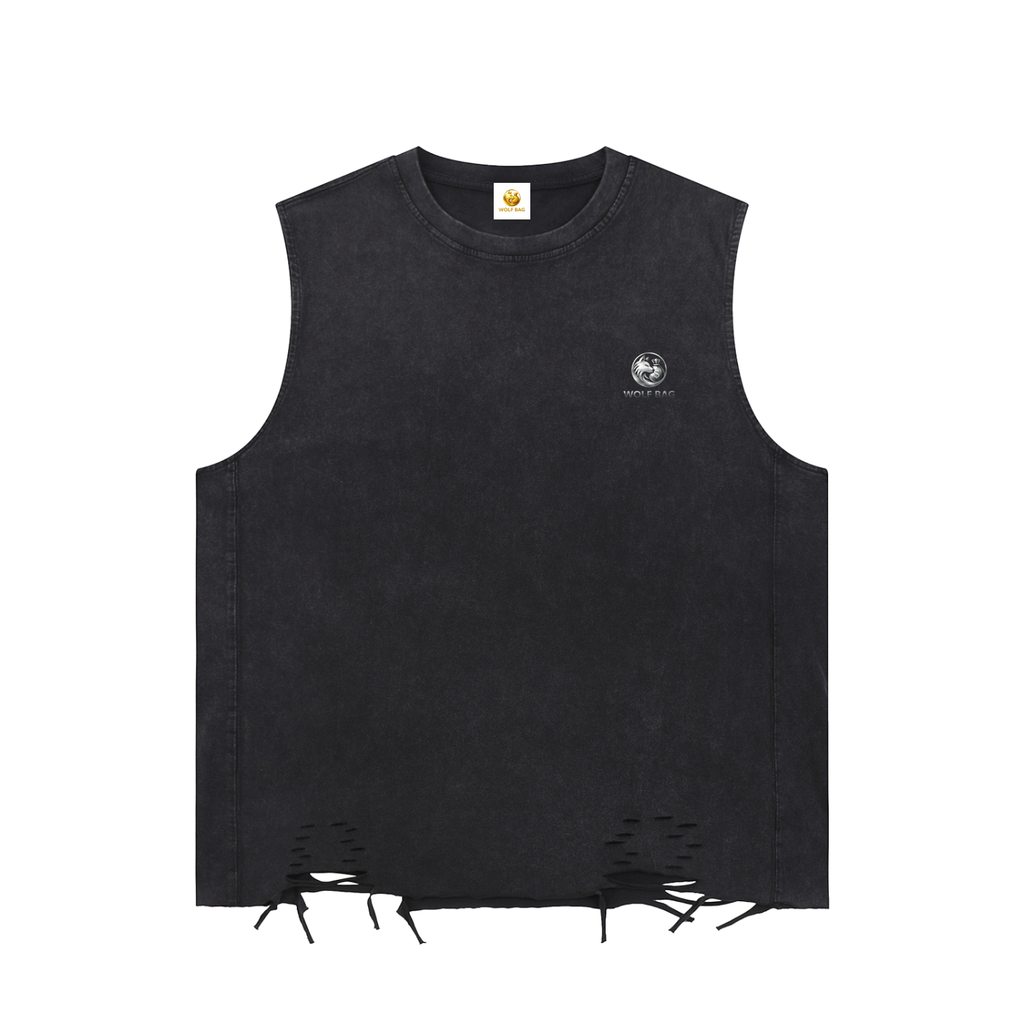 Snow Washed Raw-Hem Tank Top