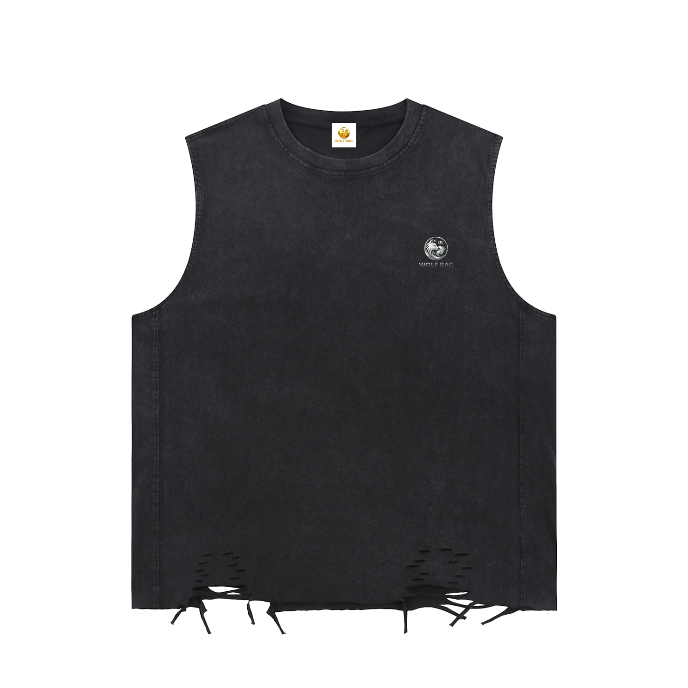 Snow Washed Raw-Hem Tank Top