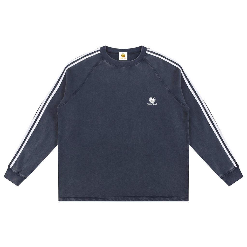 Snow Washed Contrast Tape Sweatshirt