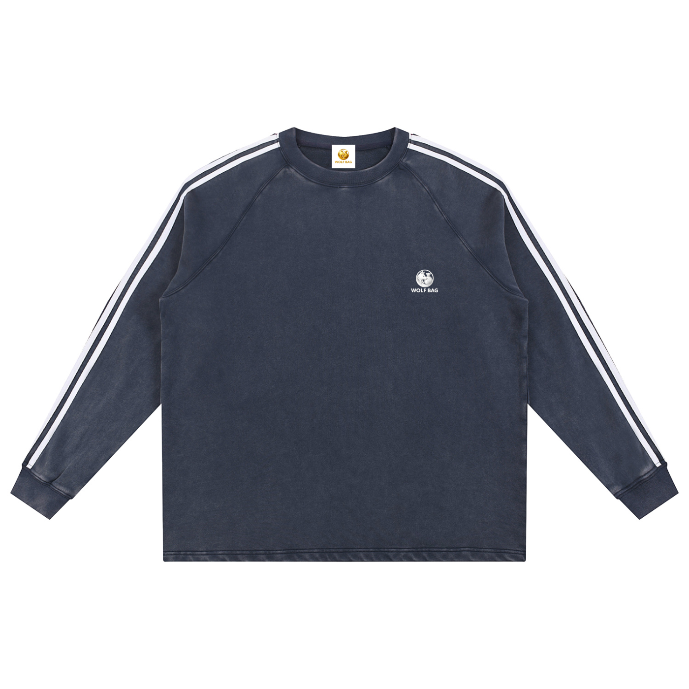 Snow Washed Contrast Tape Sweatshirt