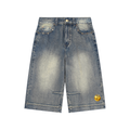 Vintage Wash Baggy Denim Shorts