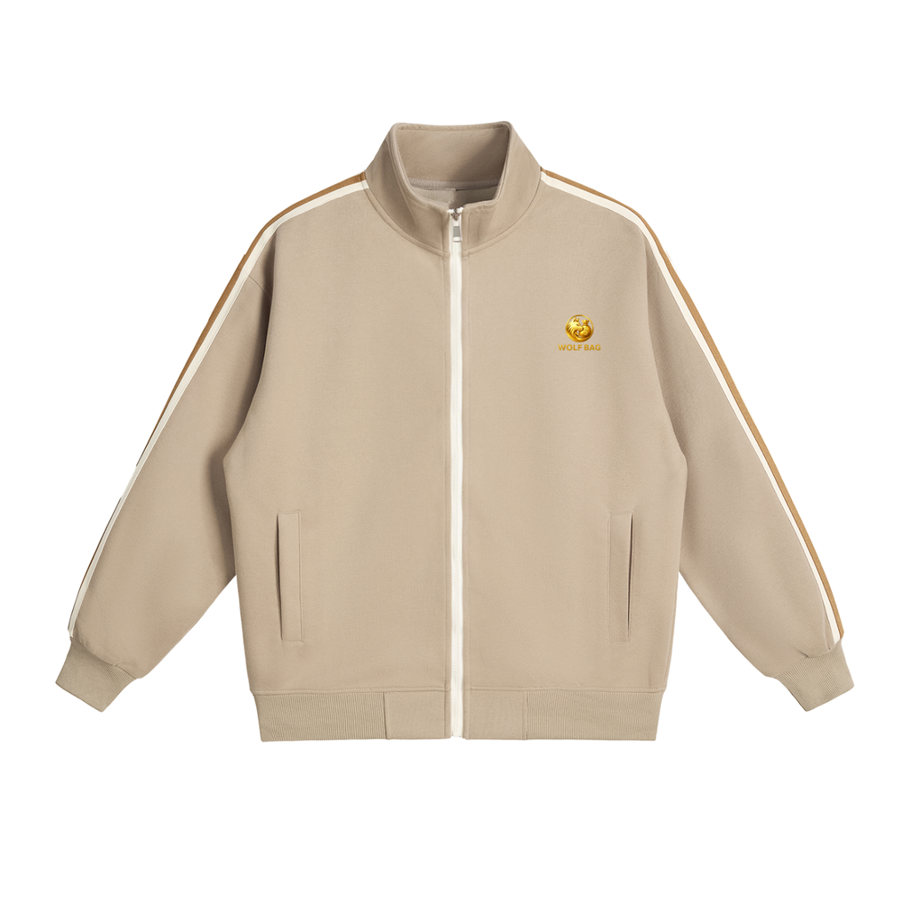 Contrast Side-Stripe Stand Collar  Jacket