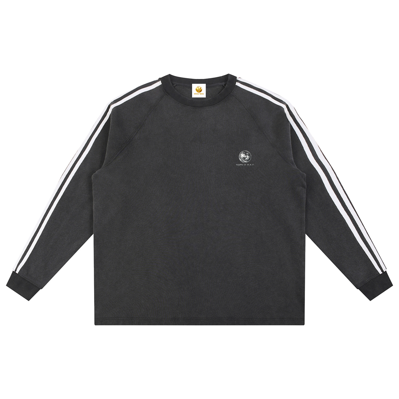 Snow Washed Contrast Tape Sweatshirt