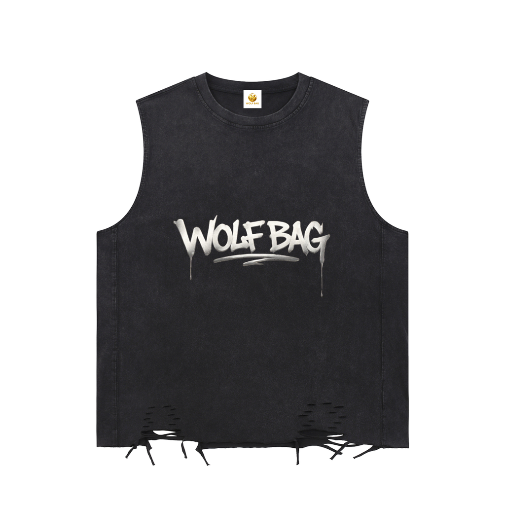 Snow Washed Raw-Hem Tank Top