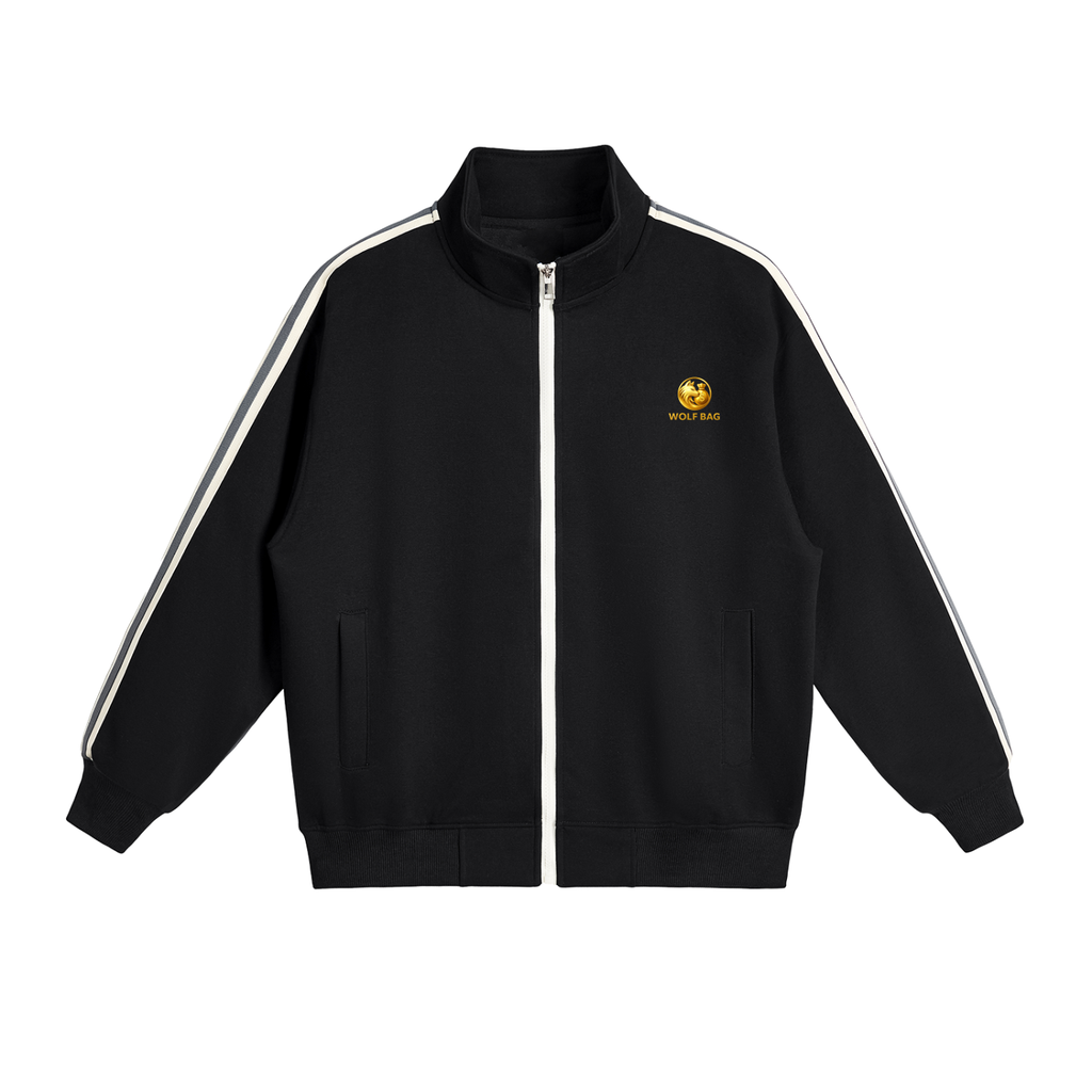 Contrast Side-Stripe Stand Collar  Jacket