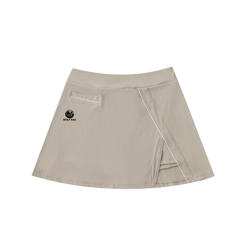 High-Waist Pocketed A-Line Skirt