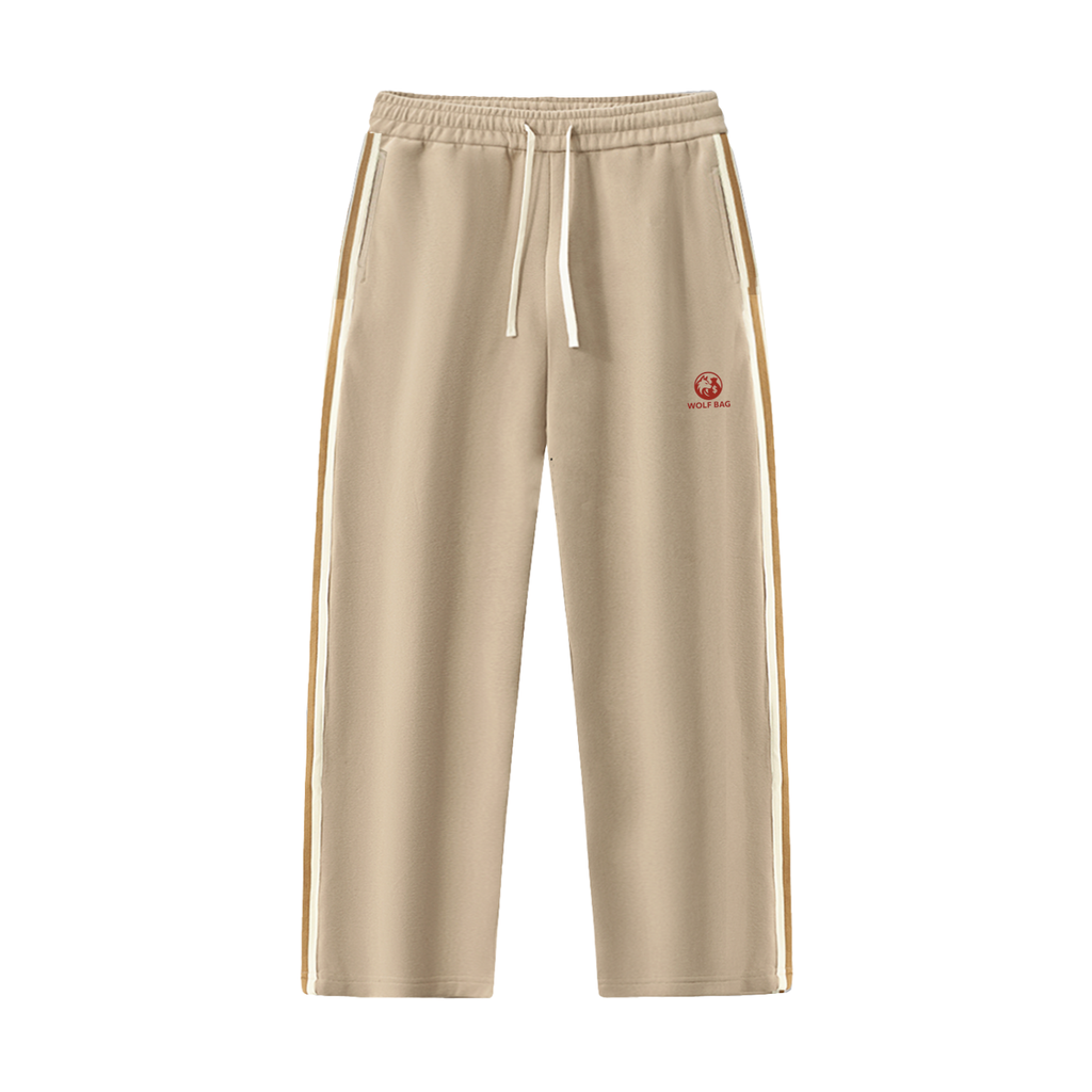 Contrast Side-Stripe Straight-Leg  Pants