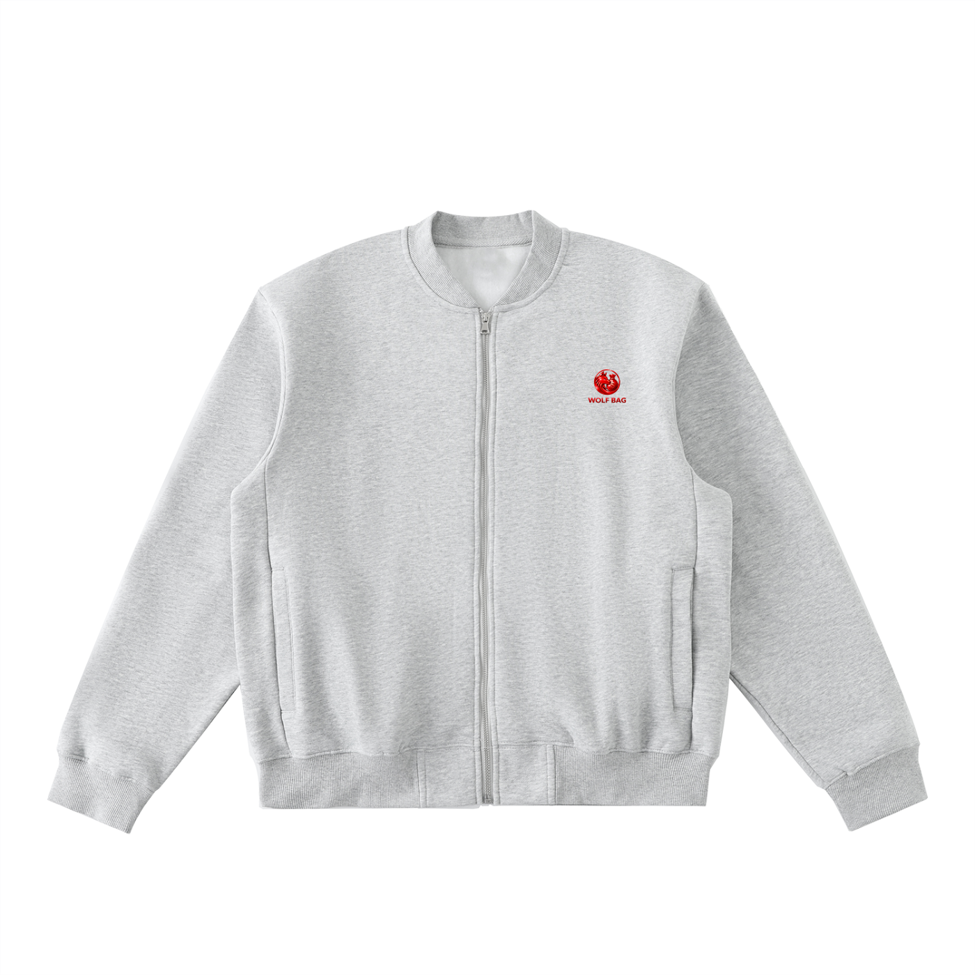 Essential Zip-Up Fleeced Varsity Jacket