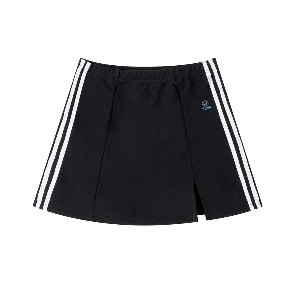 Contrast Side Stripe Slit Skirt