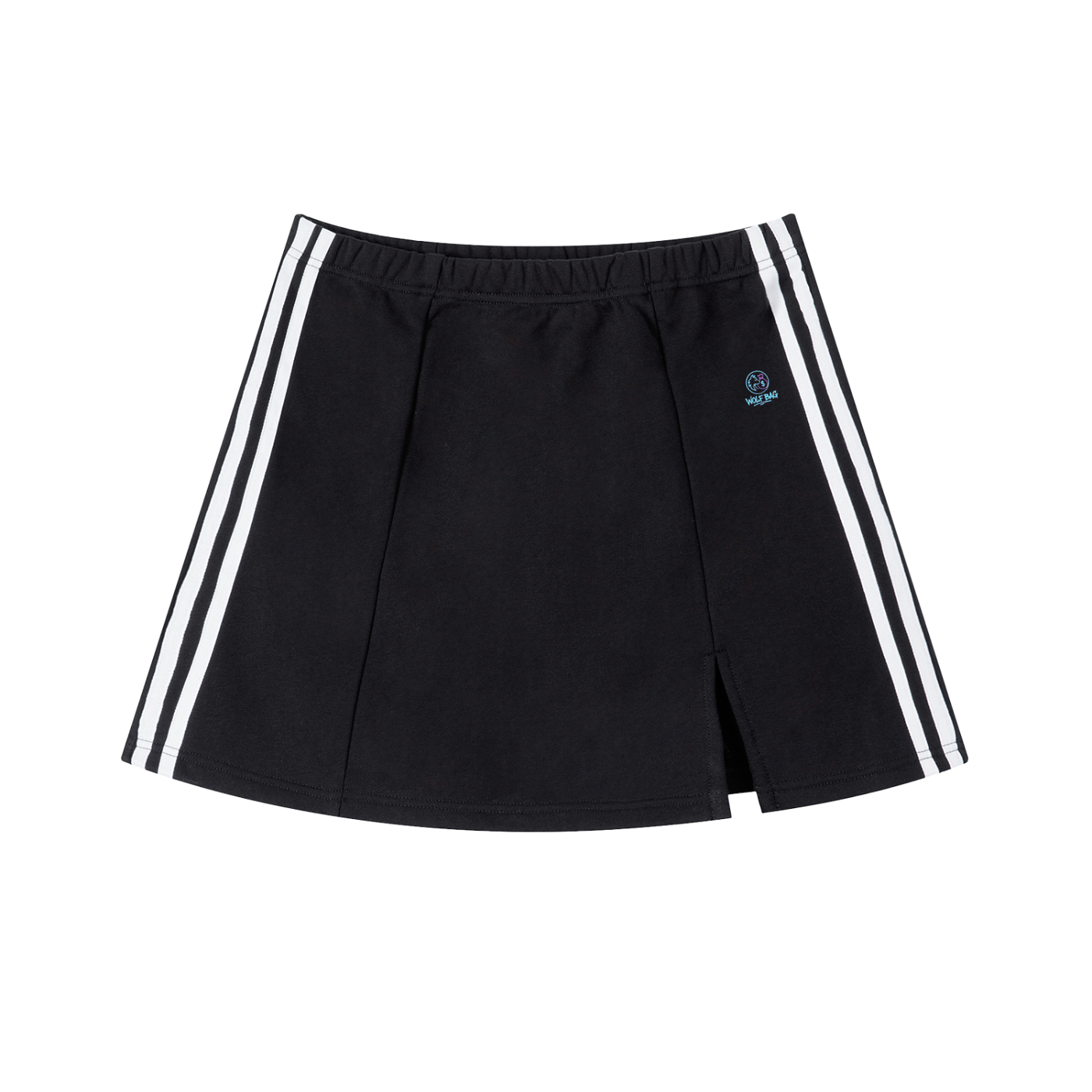 Contrast Side Stripe Slit Skirt