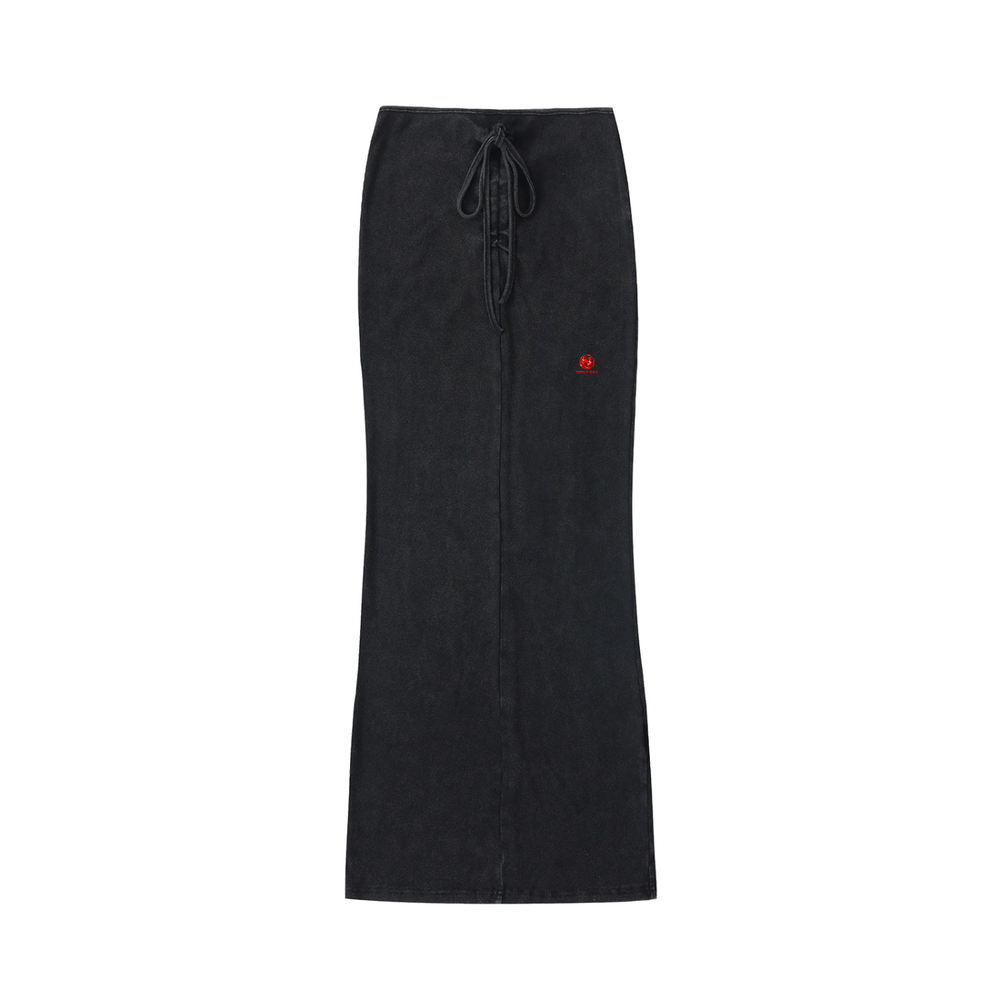 Dyed Washed Drawstring Maxi Skirt