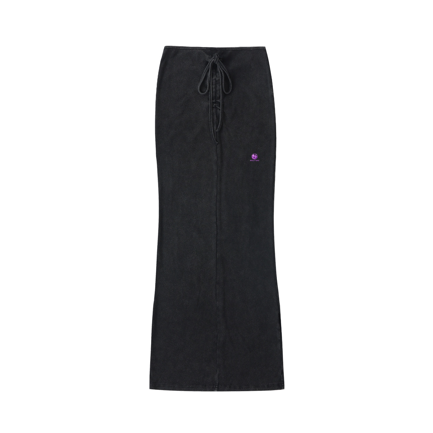 Dyed Washed Drawstring Maxi Skirt