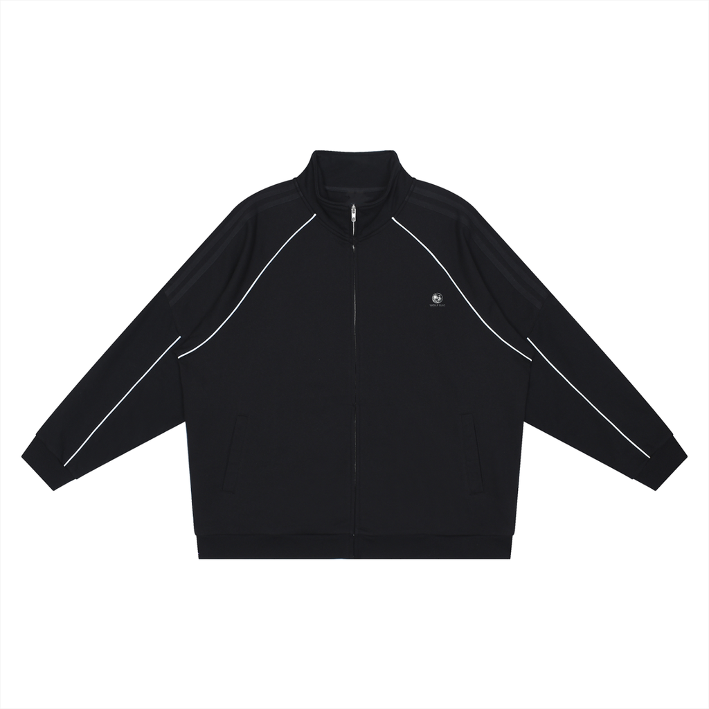 Reflection Striped Raglan Sleeve  Jacket