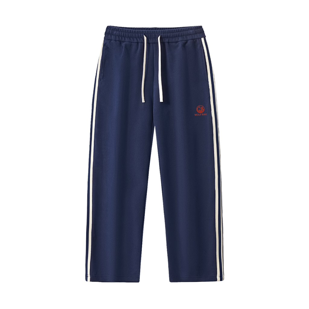 Contrast Side-Stripe Straight-Leg  Pants