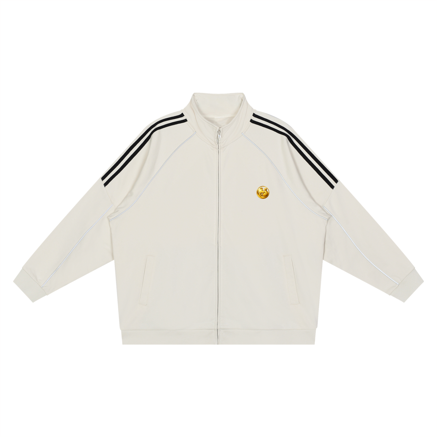 Reflection Striped Raglan Sleeve  Jacket