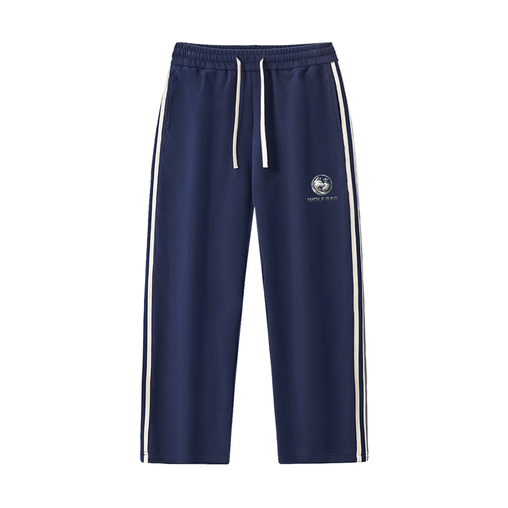 Contrast Side-Stripe Straight-Leg  Pants