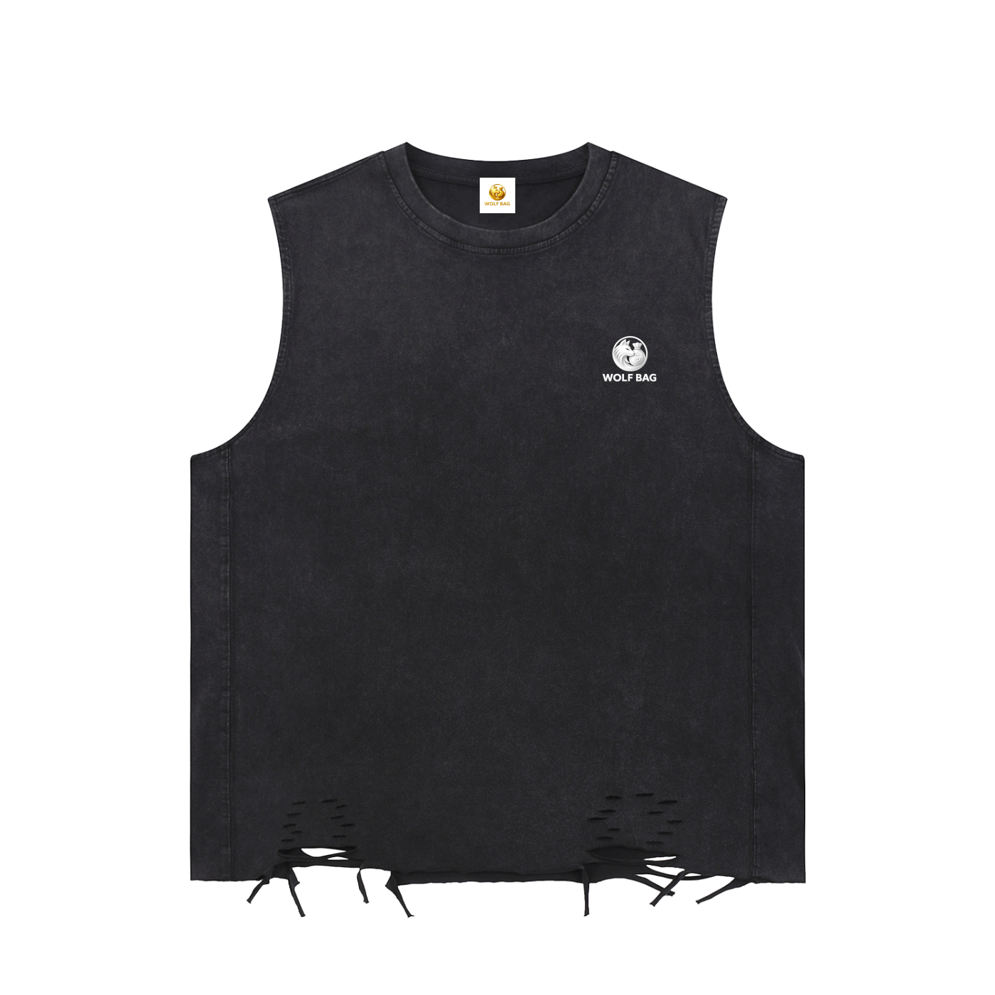 Snow Washed Raw-Hem Tank Top