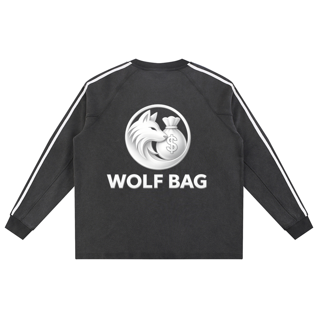 Snow Washed Contrast Tape Sweatshirt