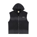Vintage Washed Zip-Up Hooded Tank Top