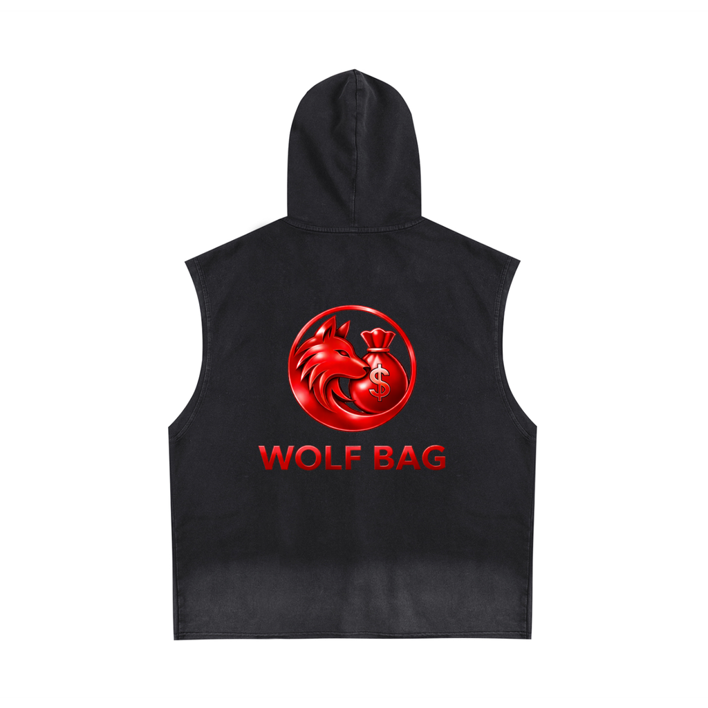 Vintage Washed Zip-Up Hooded Tank Top