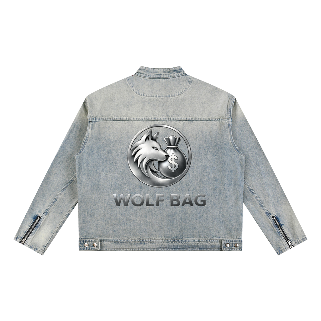 Vintage Wash Zip Denim Jacket