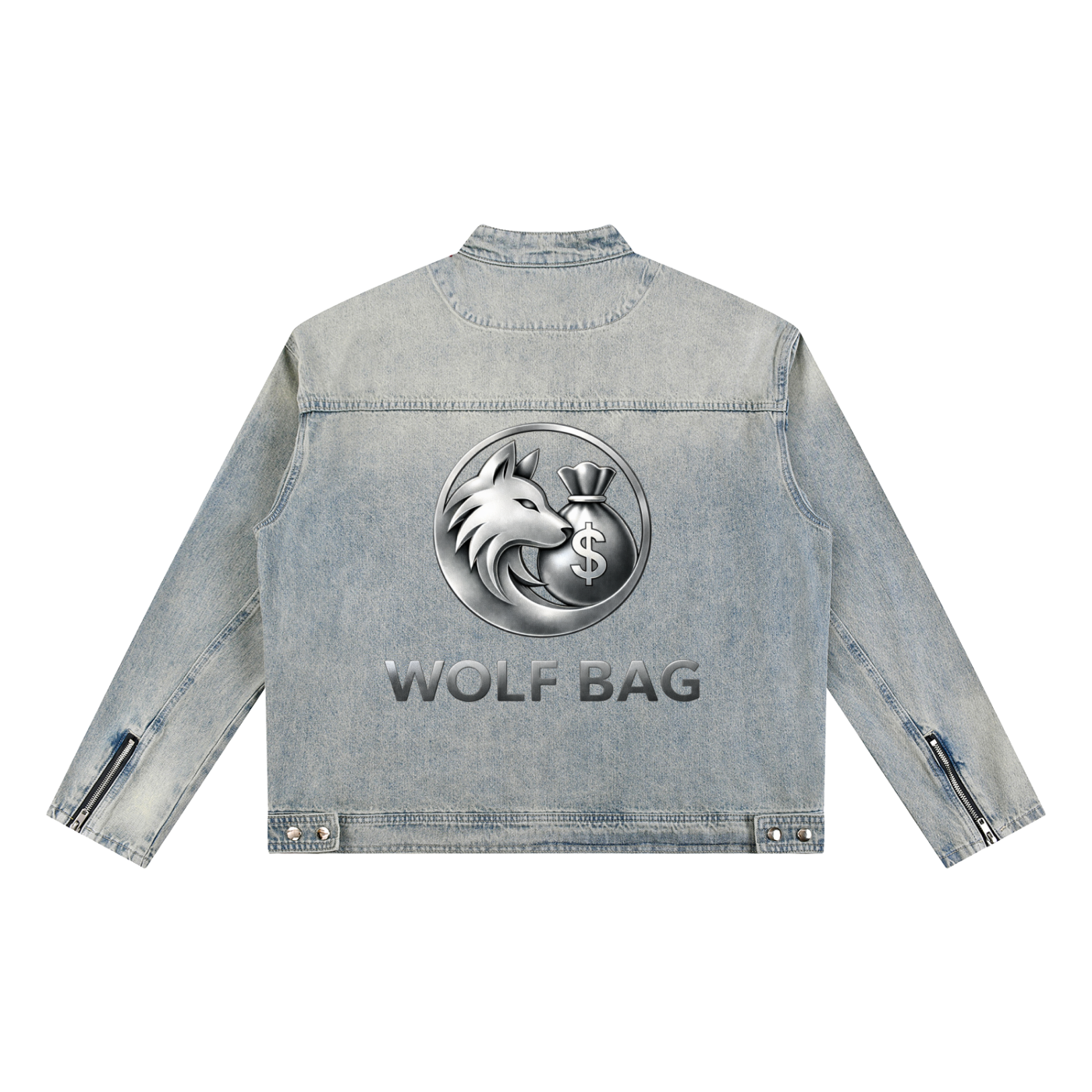 Vintage Wash Zip Denim Jacket