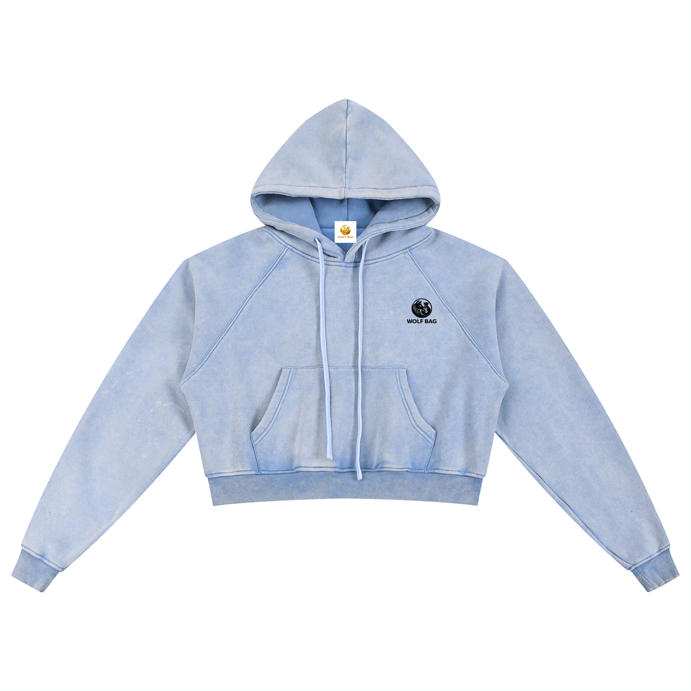 Snow Washed Cropped Hoodie