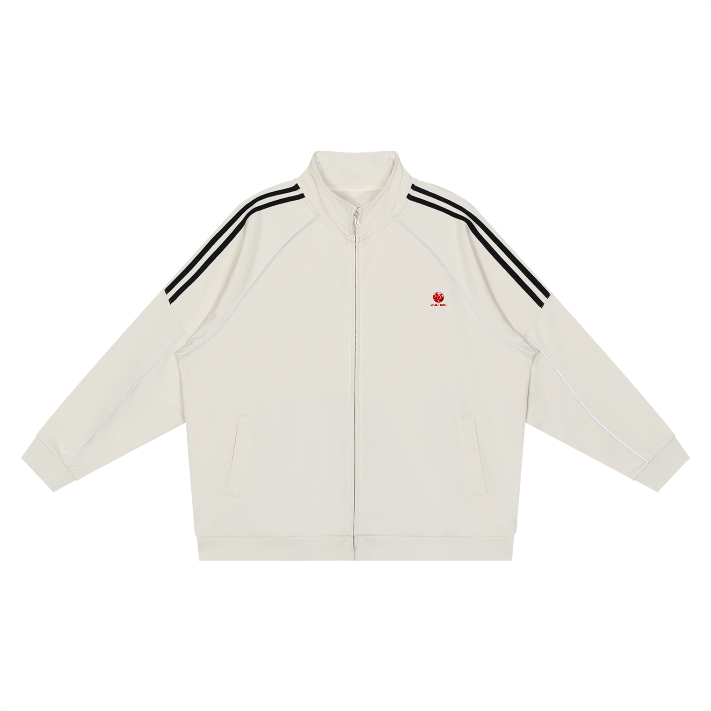 Reflection Striped Raglan Sleeve  Jacket