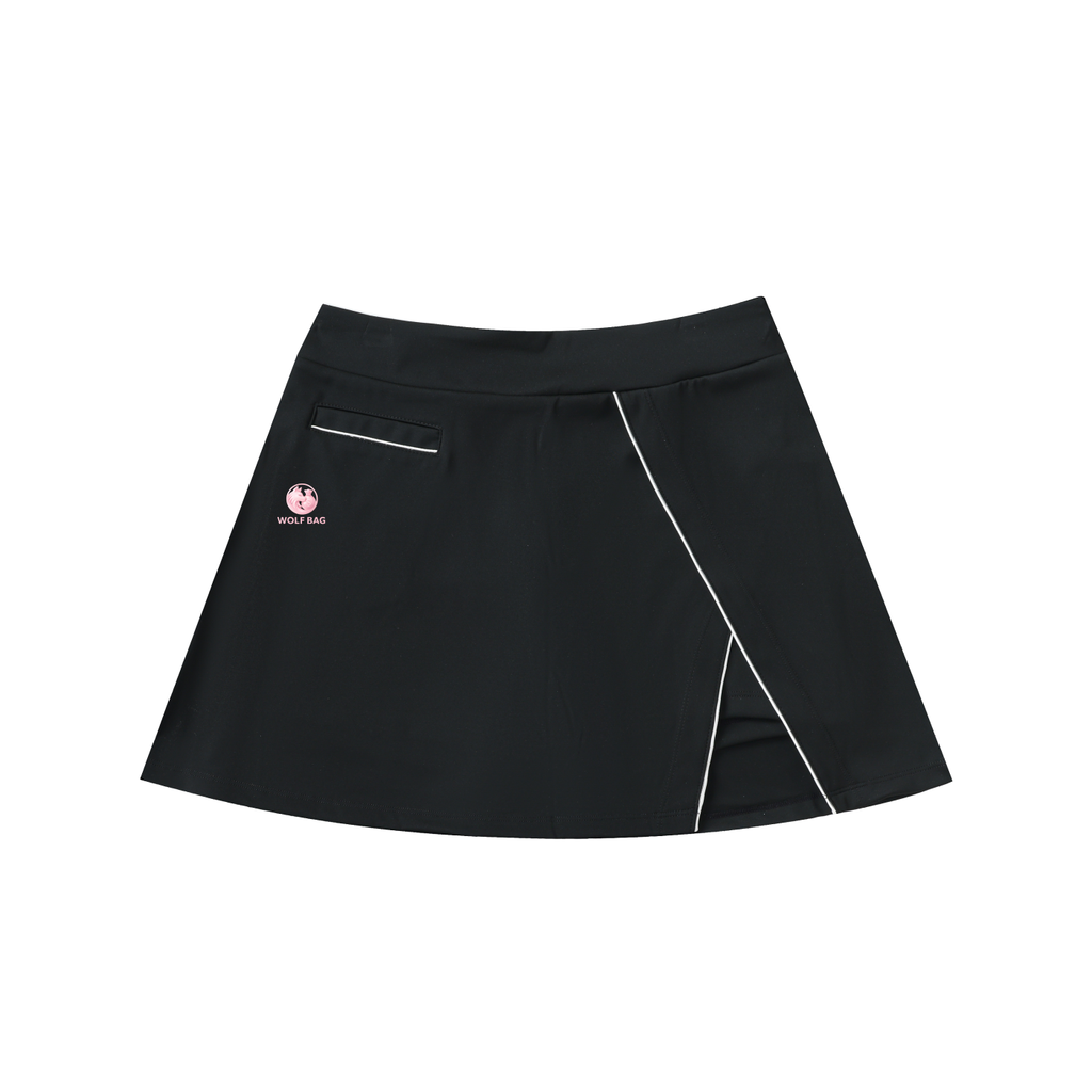 High-Waist Pocketed A-Line Skirt