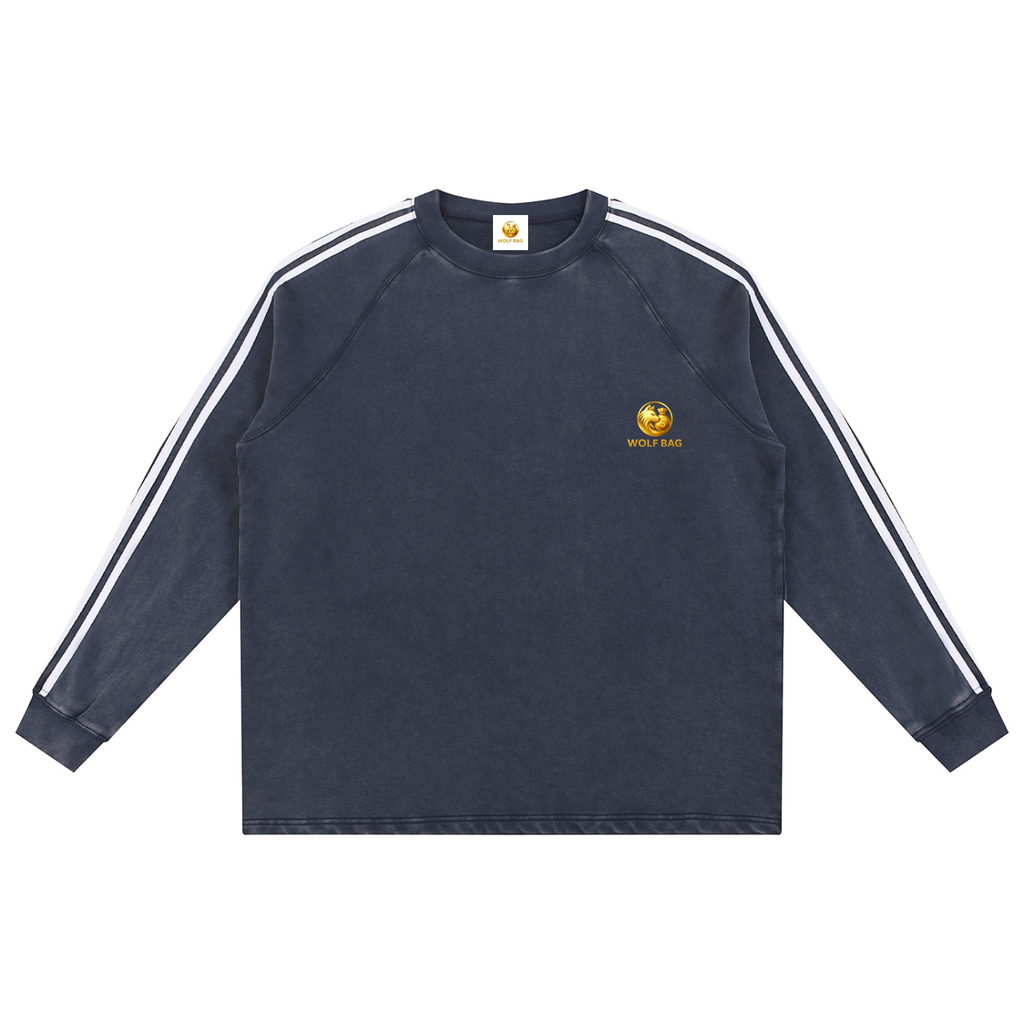 Snow Washed Contrast Tape Sweatshirt