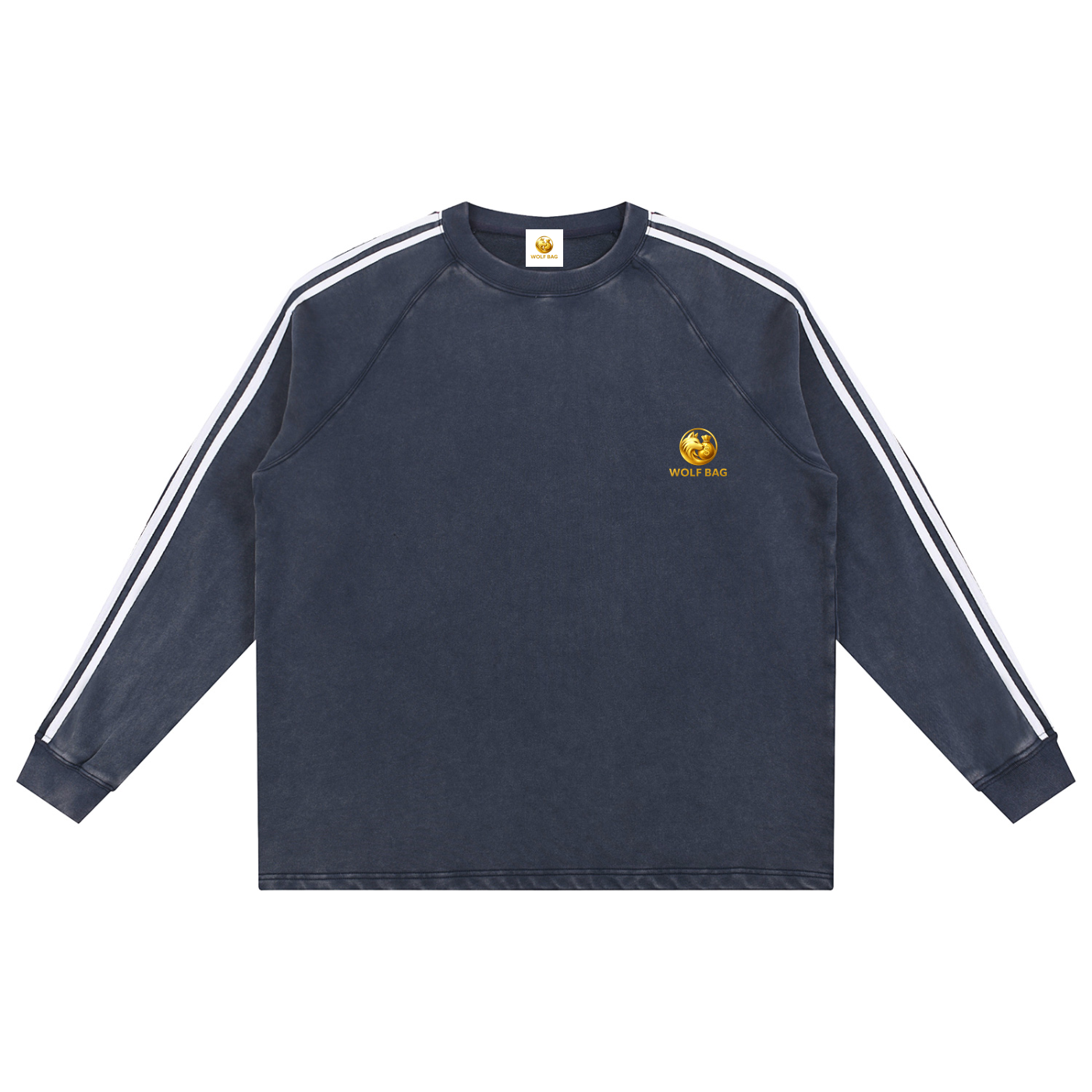 Snow Washed Contrast Tape Sweatshirt