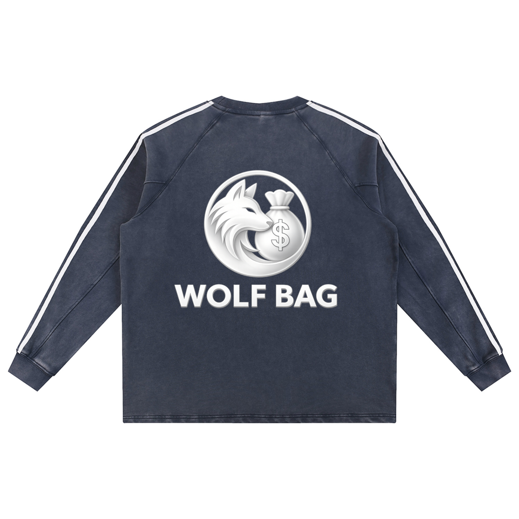 Snow Washed Contrast Tape Sweatshirt