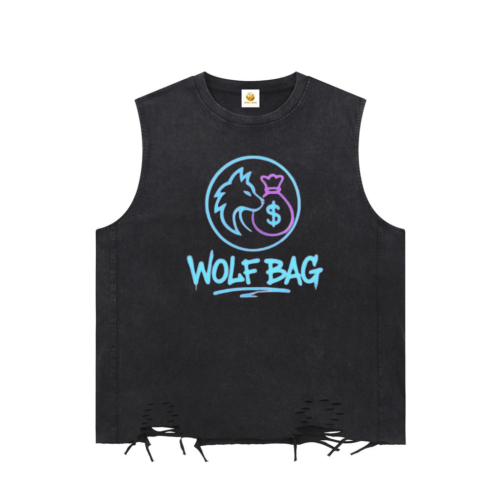 Snow Washed Raw-Hem Tank Top