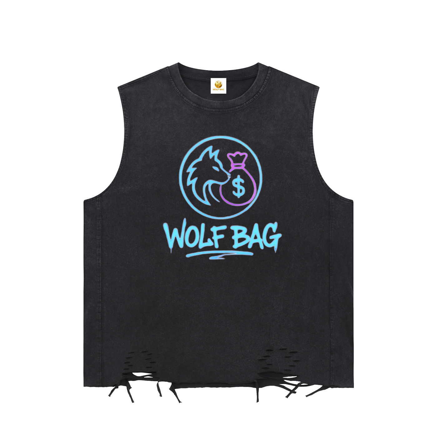 Snow Washed Raw-Hem Tank Top