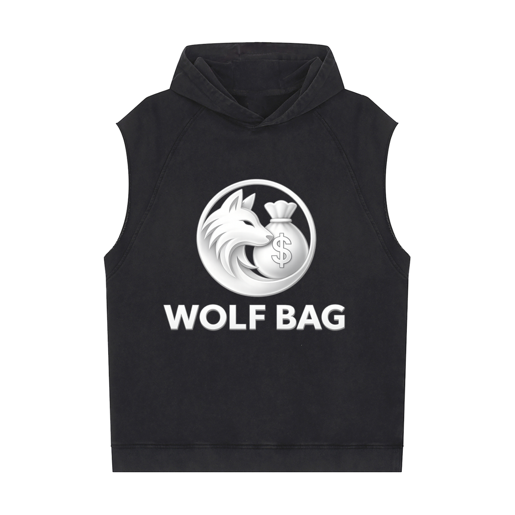 Snow Washed Sleeveless Hoodie