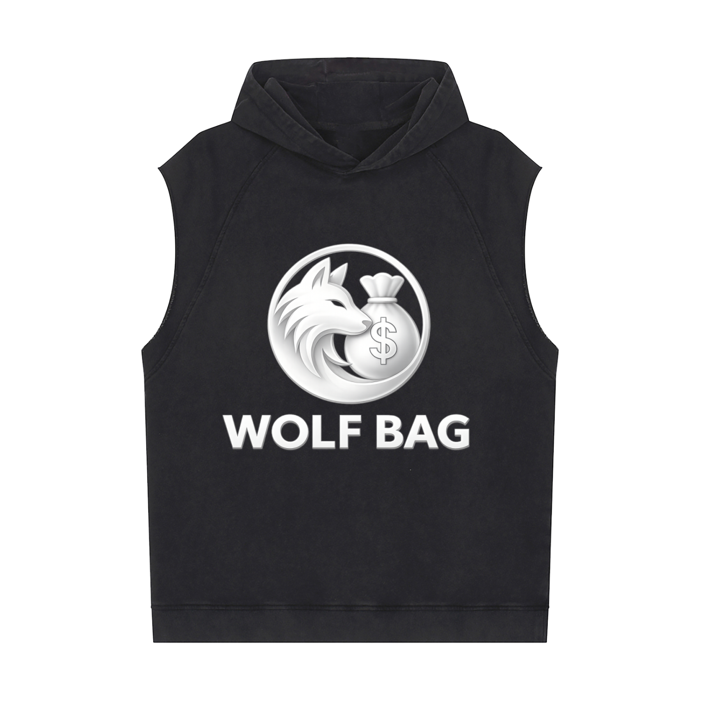 Snow Washed Sleeveless Hoodie