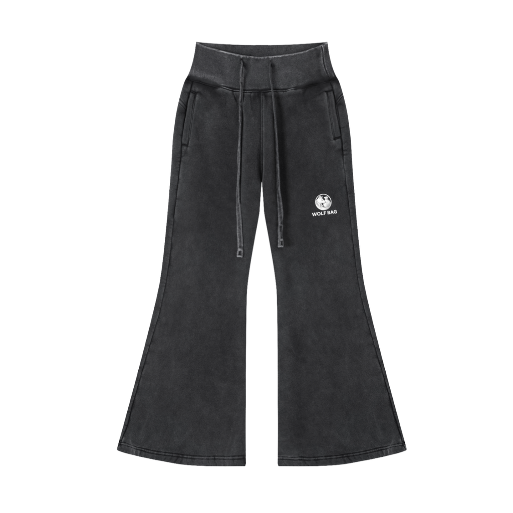 Vintage Washed Flared Fleece Pants