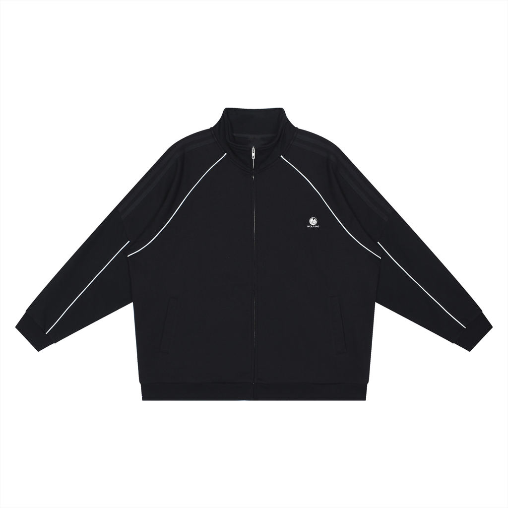 Reflection Striped Raglan Sleeve  Jacket