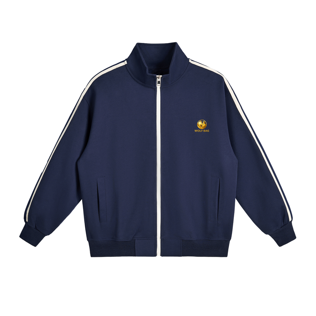 Contrast Side-Stripe Stand Collar  Jacket
