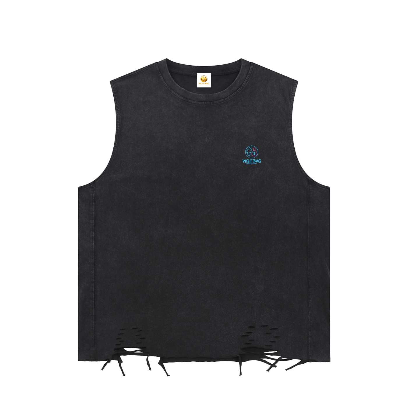 Snow Washed Raw-Hem Tank Top