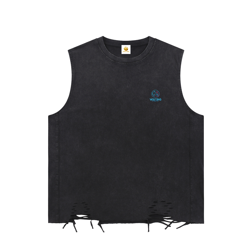 Snow Washed Raw-Hem Tank Top
