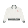 Striped Rib Collar Zip Jacket