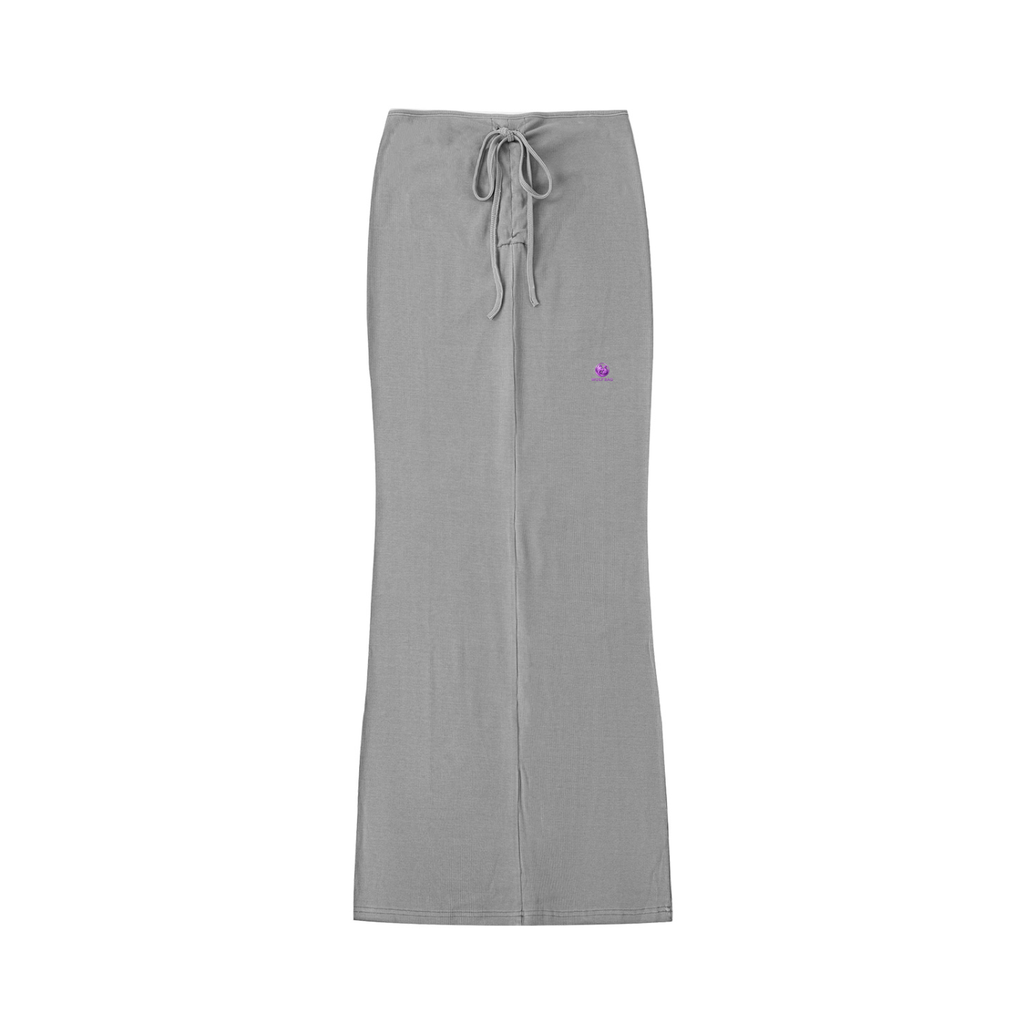 Dyed Washed Drawstring Maxi Skirt