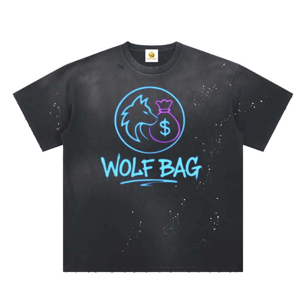 Hand-Frayed Sunfade Paint Splatter T-Shirt