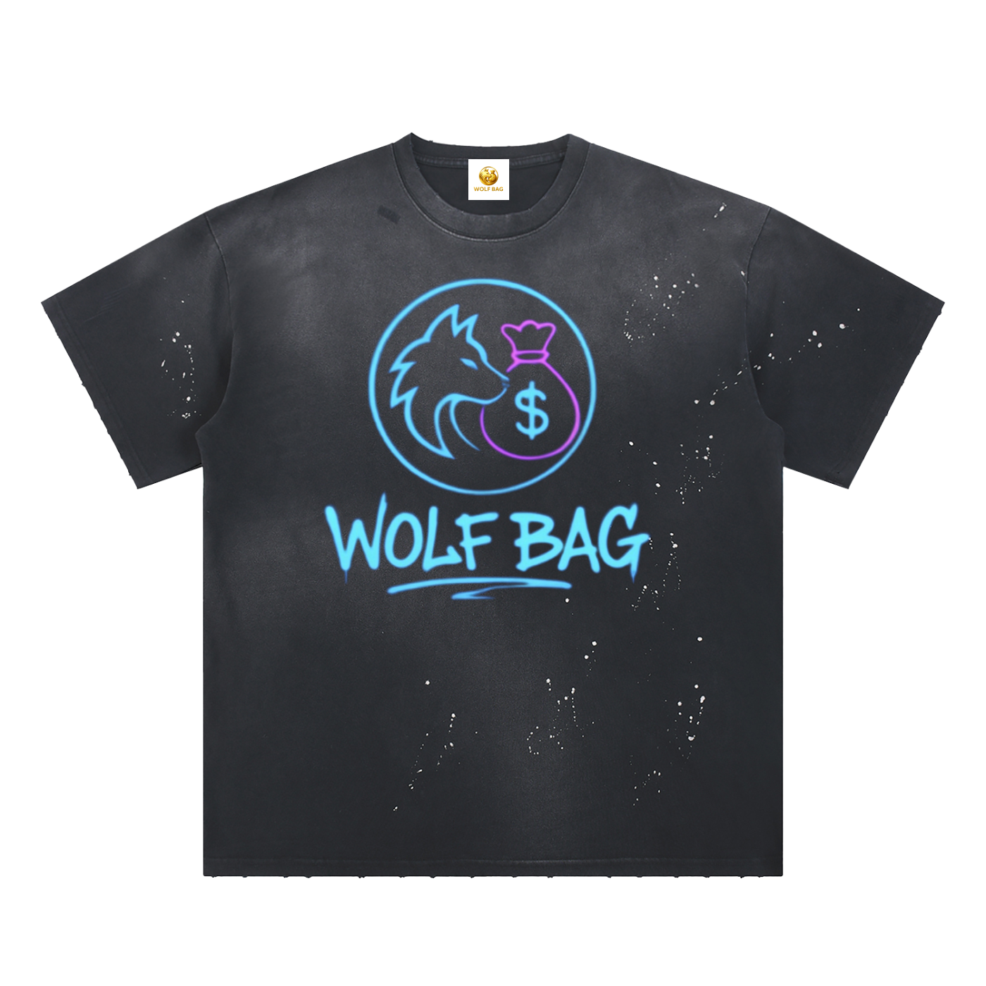 Hand-Frayed Sunfade Paint Splatter T-Shirt