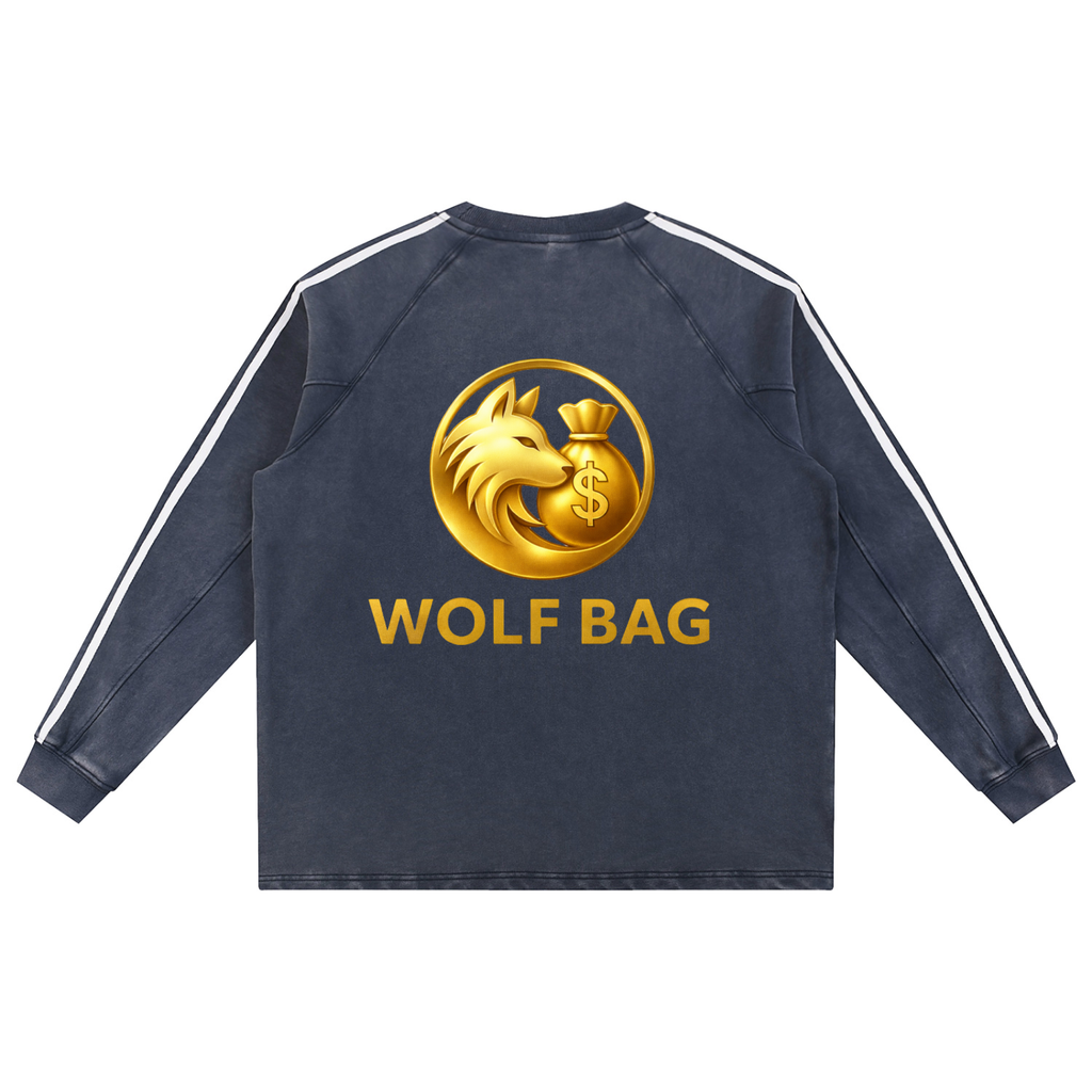 Snow Washed Contrast Tape Sweatshirt